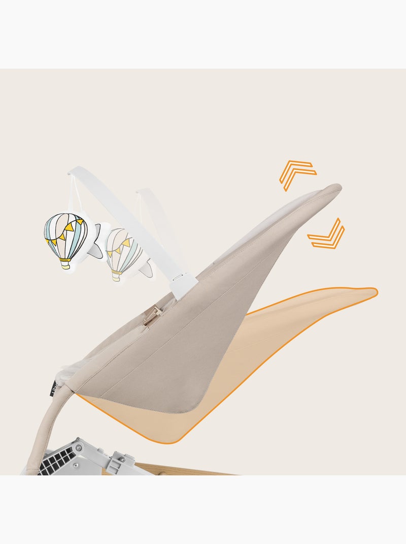 Transat balancelle LIONELO Lilac - Pliable - Tissu de bambou - Mouvement naturel Beige - Kiabi