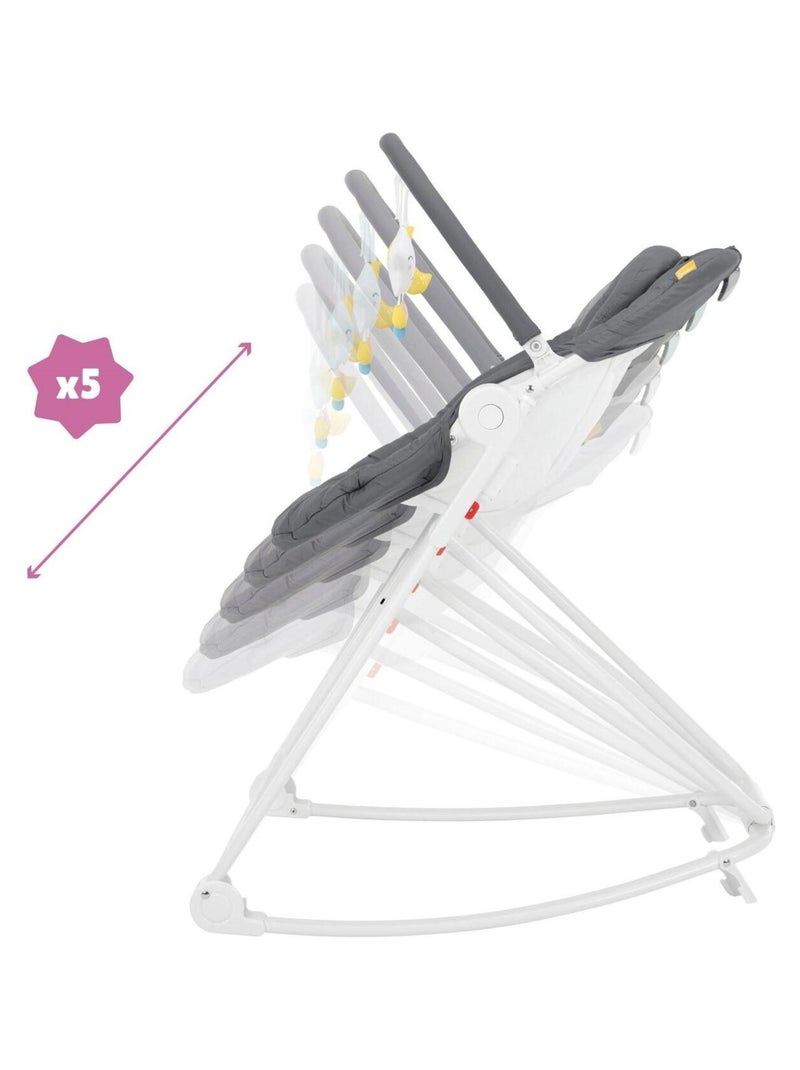 Transat Bébé en Hauteur inclinable et pliable, Compact'Up Moonlight 'Badabulle' Gris foncé - Kiabi