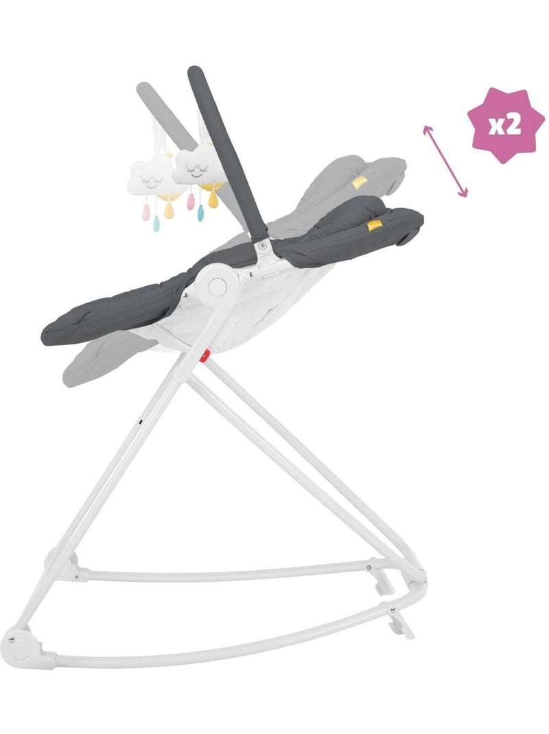 Transat Bébé en Hauteur inclinable et pliable, Compact'Up Moonlight 'Badabulle' Gris foncé - Kiabi