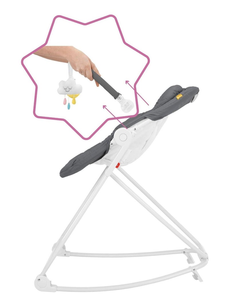 Transat Bébé en Hauteur inclinable et pliable, Compact'Up Moonlight 'Badabulle' Gris foncé - Kiabi