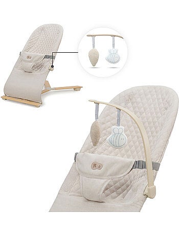 Transat Bébé Kinderkraft MIMI avec Dossier Réglable 3 Positions, Arche de Jeux et Harnais 3 Points