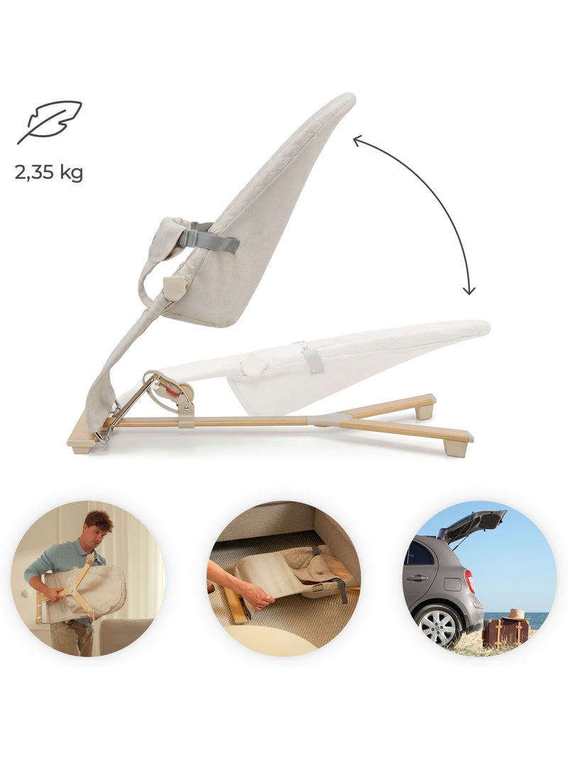 Transat Bébé Kinderkraft MIMI réglable 3 positions avec arche de jeux et pliage compact Beige clair - Kiabi
