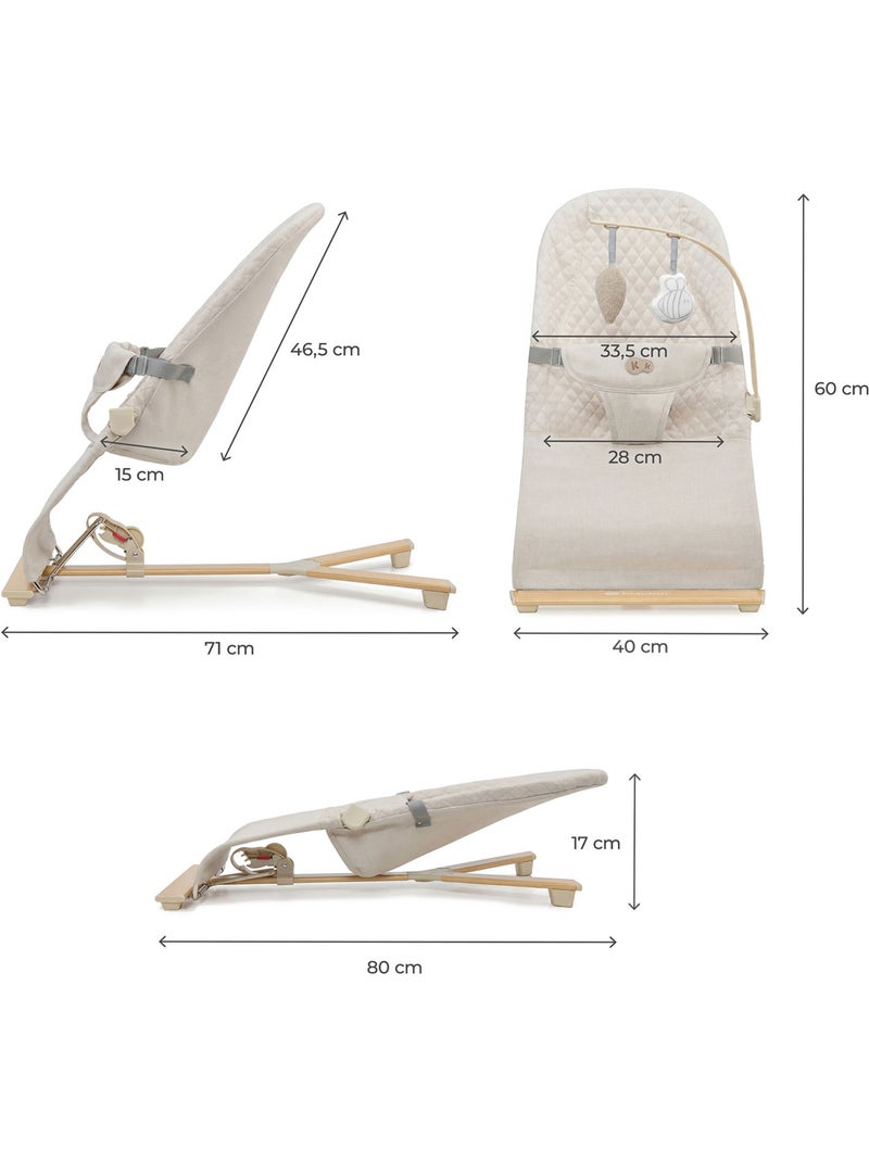 Transat Bébé Kinderkraft MIMI réglable 3 positions avec arche de jeux et pliage compact Beige clair - Kiabi
