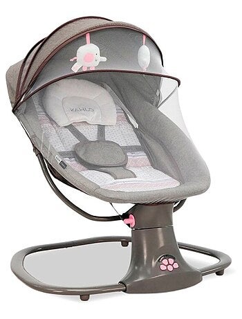 Transat bébé légère avec balancelle, 10 mélodies et moustiquaire incluse - Kahlo