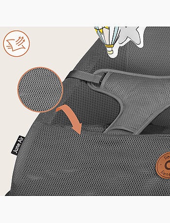 Transat bébé LIONELO June Air - Circulation d’air - Léger - Pliage à plat