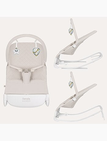 Transat bébé lionelo vinci - circulation d’air - léger - 3 modes de balancement - 4 mélodies - calme