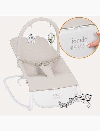 Transat bébé lionelo vinci - circulation d’air - léger - 3 modes de balancement - 4 mélodies - calme