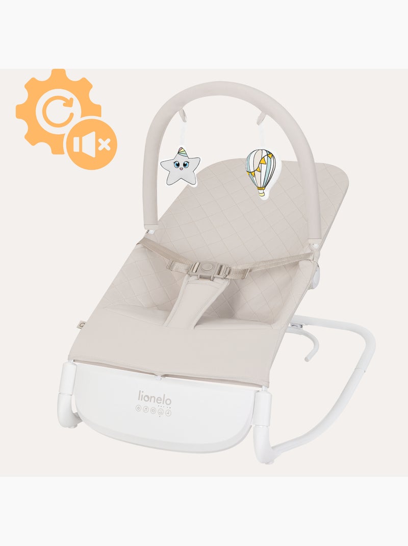 Transat bébé lionelo vinci - circulation d’air - léger - 3 modes de balancement - 4 mélodies - calme Beige - Kiabi