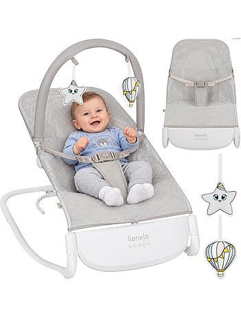 Transat bébé lionelo vinci - circulation d’air - léger - 3 modes de balancement - 4 mélodies - calme