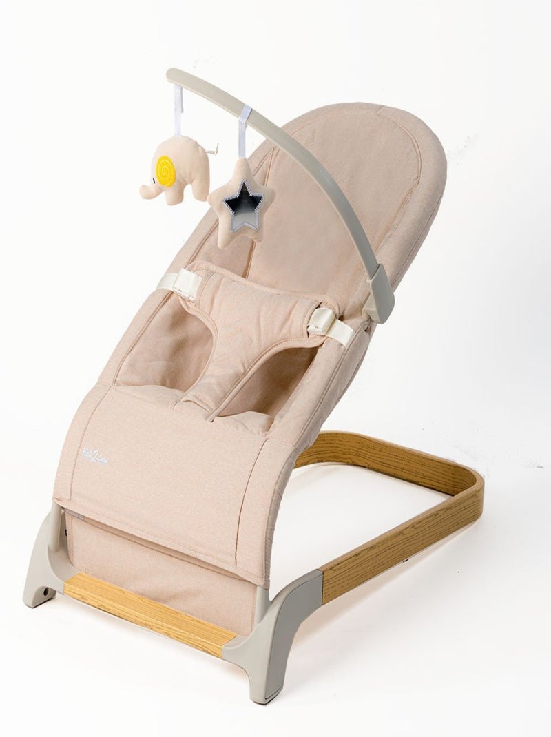 Transat bébé Mila Gris effet bois + arche Beige - Kiabi