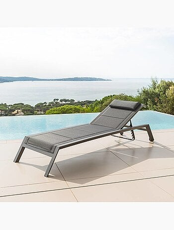 Transat de jardin 5 positions inclinable en aluminium ALLURE