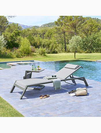 Transat de jardin 5 positions inclinable en aluminium ALLURE