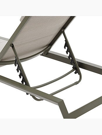 Transat de jardin 5 positions inclinable en aluminium ALLURE