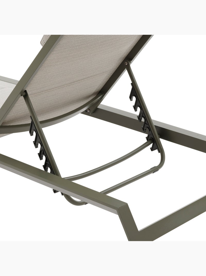 Transat de jardin 5 positions inclinable en aluminium ALLURE Vert - Kiabi