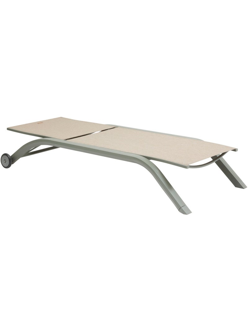 Transat de jardin à roulettes 6 positions inclinable en aluminium jimani Vert clair - Kiabi