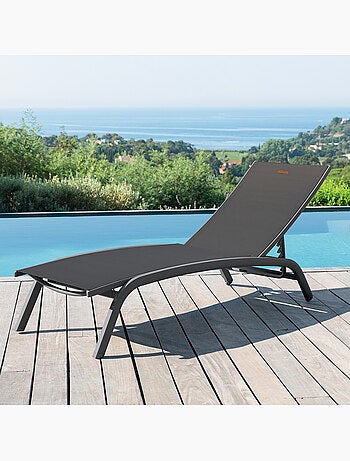Transat de jardin en aluminium empilable 4 positions BONAO