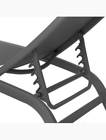 Transat de jardin en aluminium empilable 4 positions BONAO