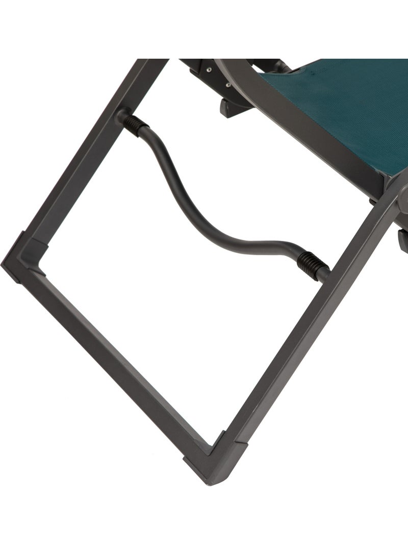 Transat de jardin en aluminium pliant 2 positions DECIMA Bleu canard - Kiabi