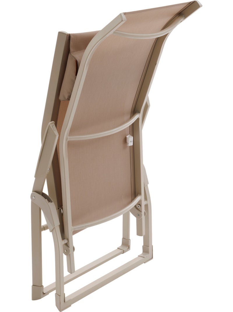 Transat de jardin en aluminium pliant 2 positions DECIMA Lin - Kiabi