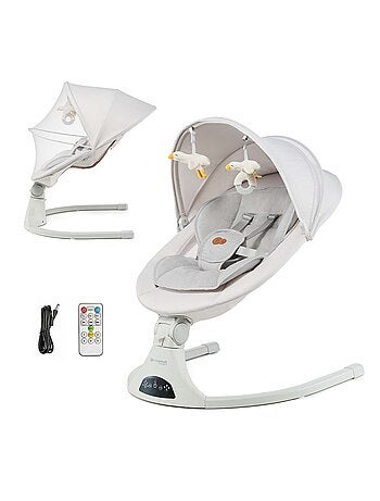 Transat électrique bébé 5 vitesses avec musique et capote