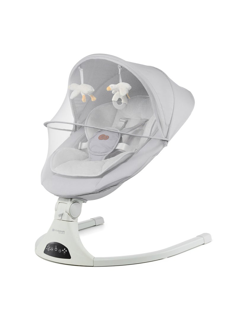 Transat électrique bébé 5 vitesses avec musique et capote Gris - Kiabi