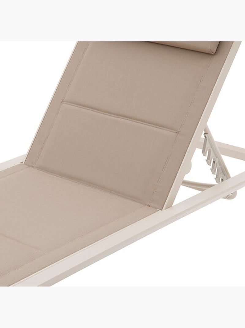 Transat en aluminium et textaline avec roues ALLURE Beige - Kiabi