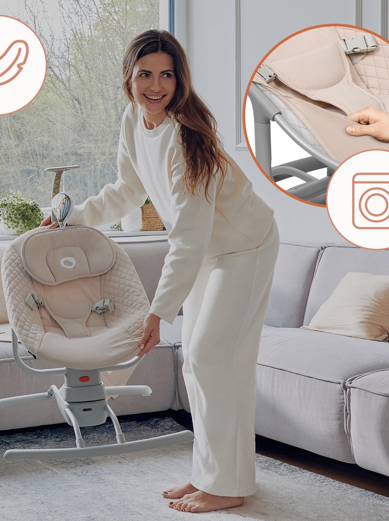 Transat et Balancelle Électrique Bébé LIONELO Rio - Ttélécommande - 3 vitesses de balancement Beige - Kiabi
