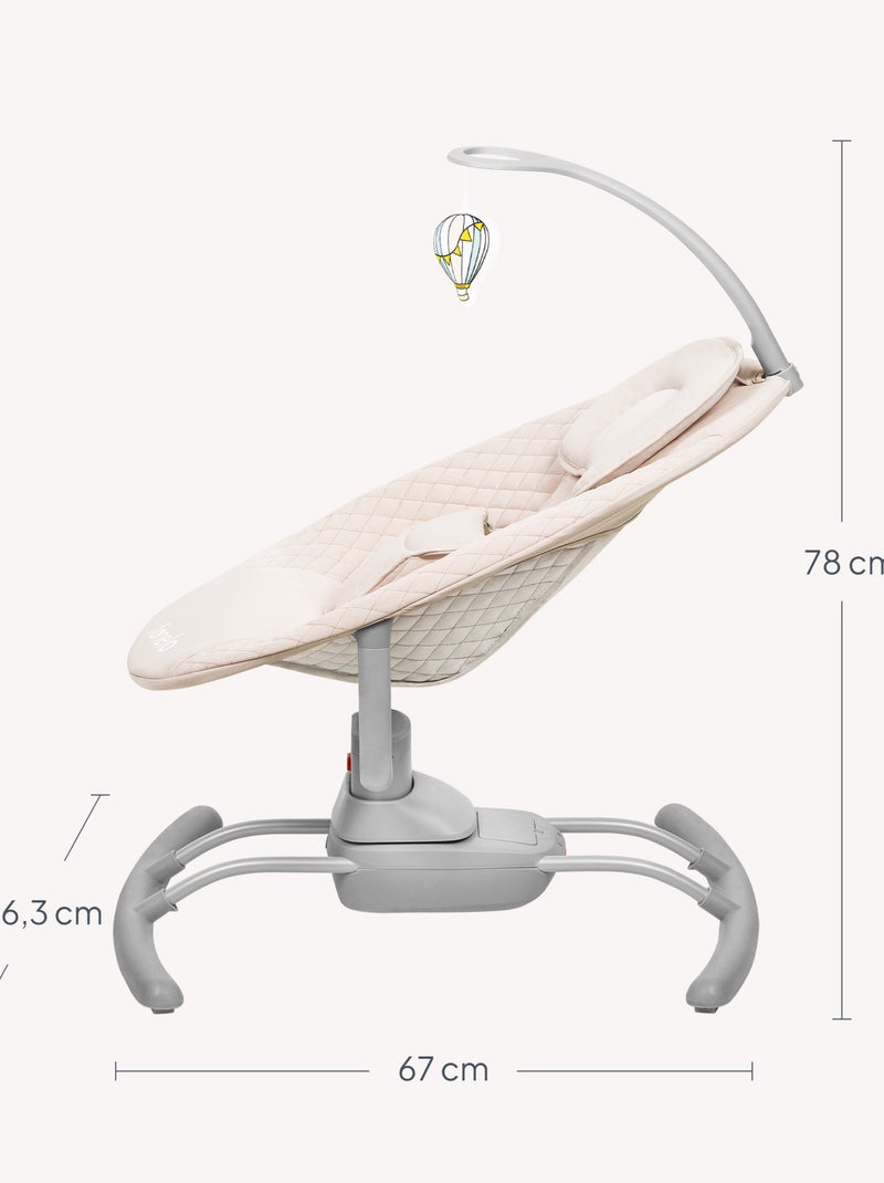 Transat et Balancelle Électrique Bébé LIONELO Rio - Ttélécommande - 3 vitesses de balancement Beige - Kiabi
