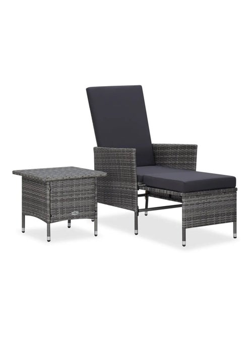 Transat et table basse en résine tressée - Kiabi Transat et table basse en résine tressée - Kiabi