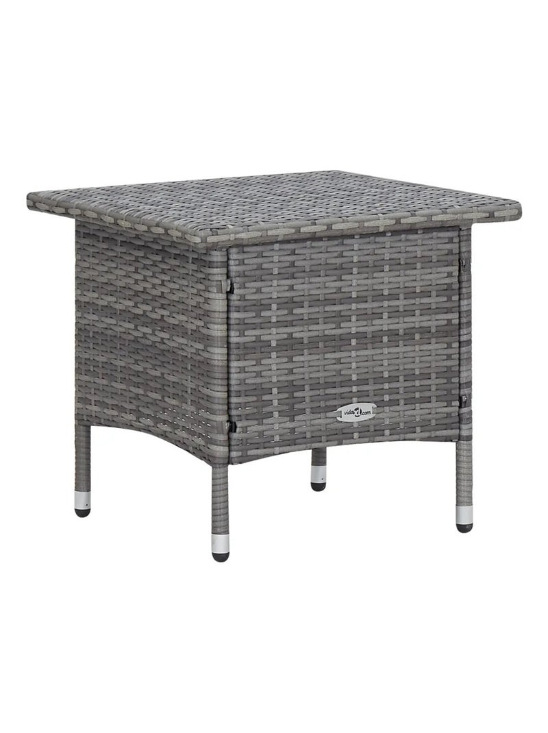 Transat et table basse en résine tressée Gris clair - Kiabi