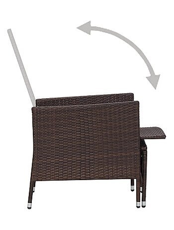 Transat et table basse en résine tressée