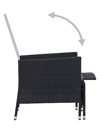 Transat et table basse en résine tressée