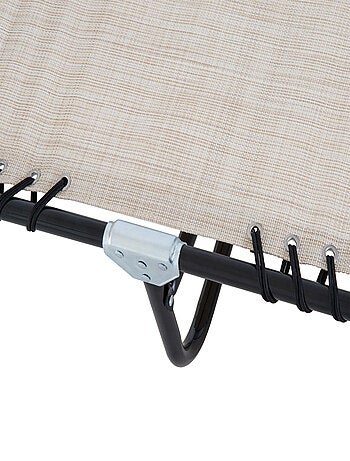 Transat pliable dossier inclinable réglable acier textilène