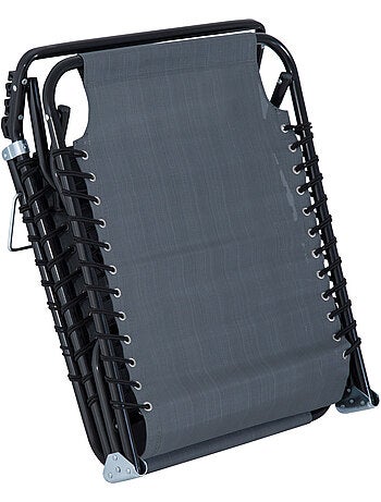 Transat pliable dossier inclinable réglable acier textilène