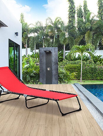 Transat pliable dossier inclinable réglable acier textilène