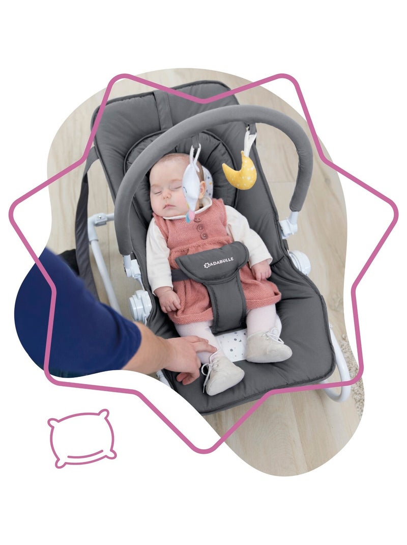 Transat pliable pour bébé Easy Moonlight  'Badabulle' Gris foncé - Kiabi