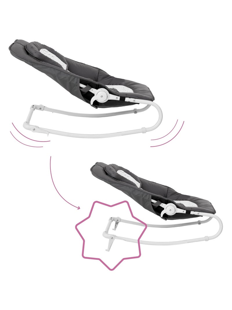 Transat pliable pour bébé Easy Moonlight  'Badabulle' Gris foncé - Kiabi