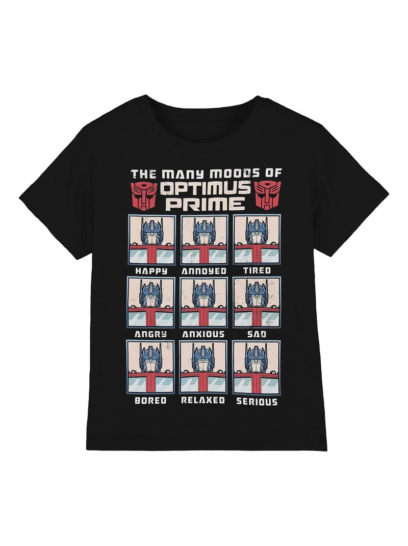 Transformers - T-shirt MANY MOODS OF OPTIMUS PRIME Noir - Kiabi