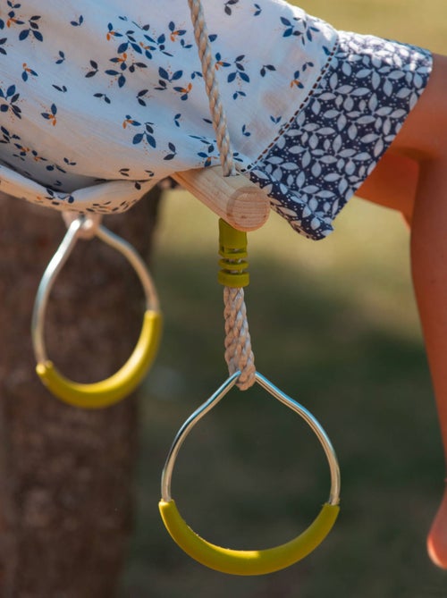 Trapéze bois avec anneaux métal pour portique Kornog - Kiabi