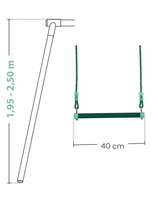 Trapèze métal réglable pour portique bois - Kiabi