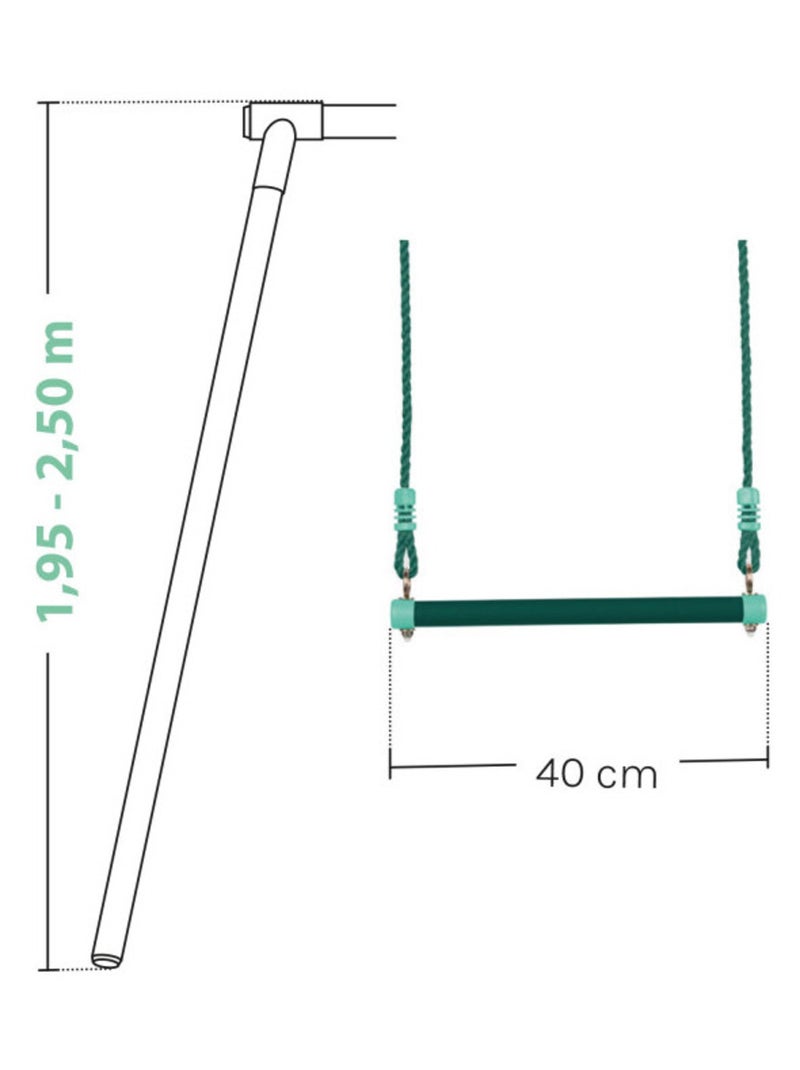 Trapèze métal réglable pour portique bois Vert - Kiabi