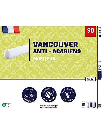 Traversin dodo - vancouver - anti-acariens - 90 cm
