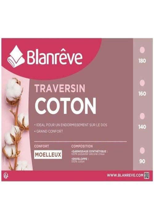 Traversin en coton 90 cm - Blanc - Blanreve - Kiabi
