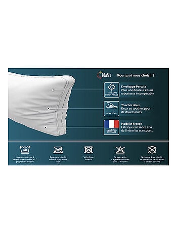 Traversin plat en coton NUAGE, par Soleil d'ocre