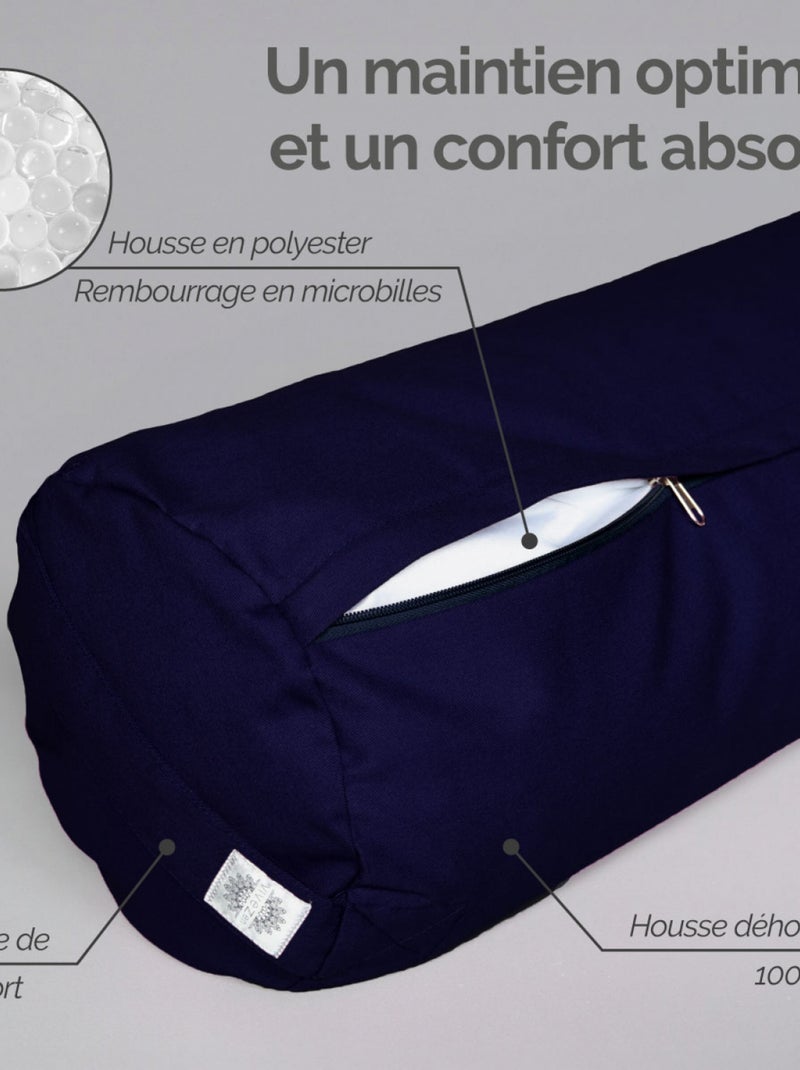 Traversin, rouleau de méditation, yoga - Vivezen Bleu - Kiabi