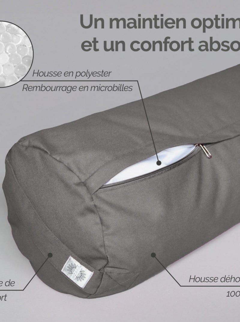Traversin, rouleau de méditation, yoga - Vivezen Gris - Kiabi