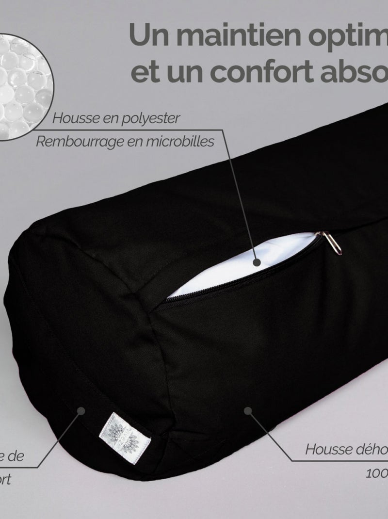 Traversin, rouleau de méditation, yoga - Vivezen Noir - Kiabi