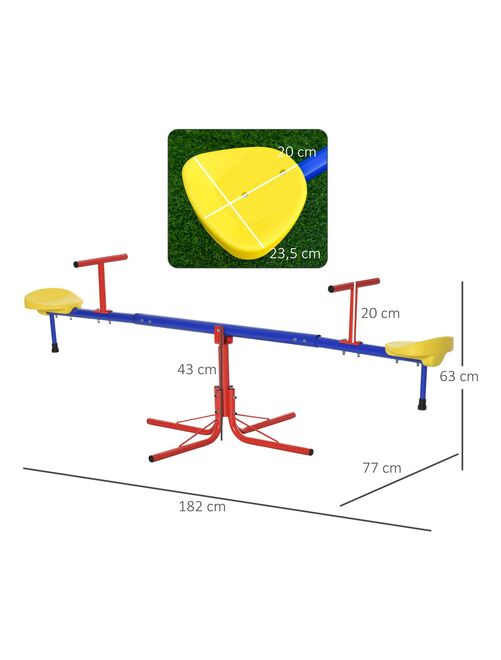 Trébuchet rotatif 360° - balançoire à bascule enfant - multicolore - Kiabi