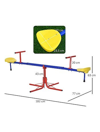 Trébuchet rotatif 360°, balançoire enfant