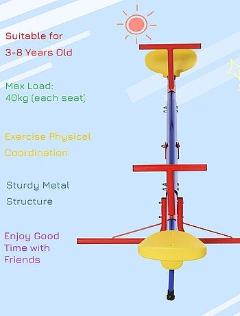 Trébuchet rotatif 360°, balançoire enfant